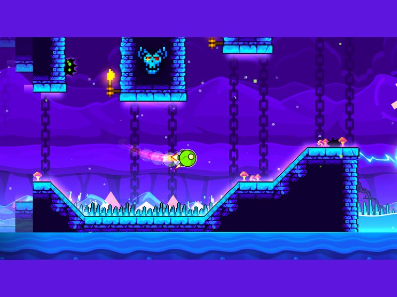Lối chơi thử thách trong Geometry Dash 2.2 Mod