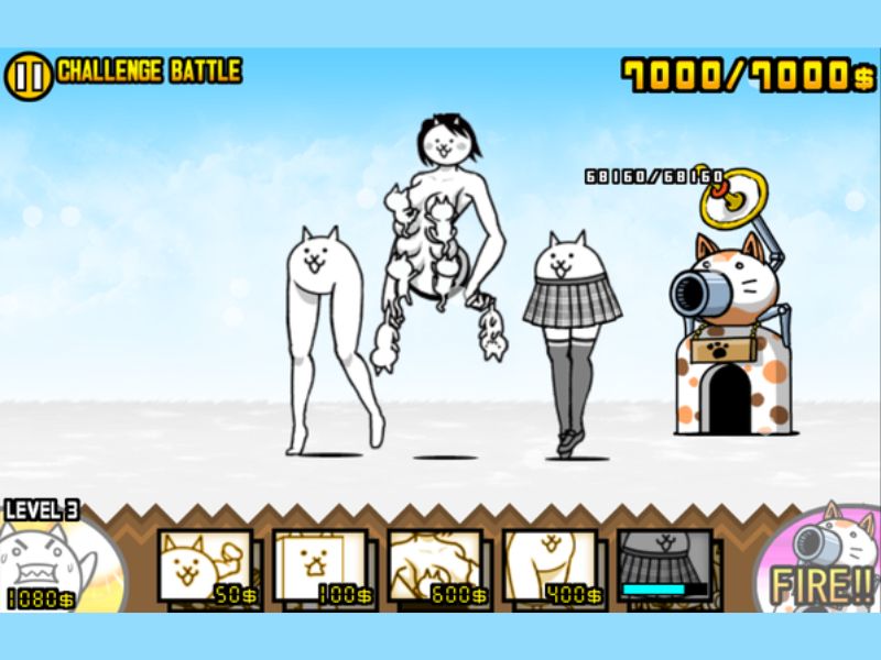Đồ họa chibi dễ thương trong The Battle Cats Hack 
