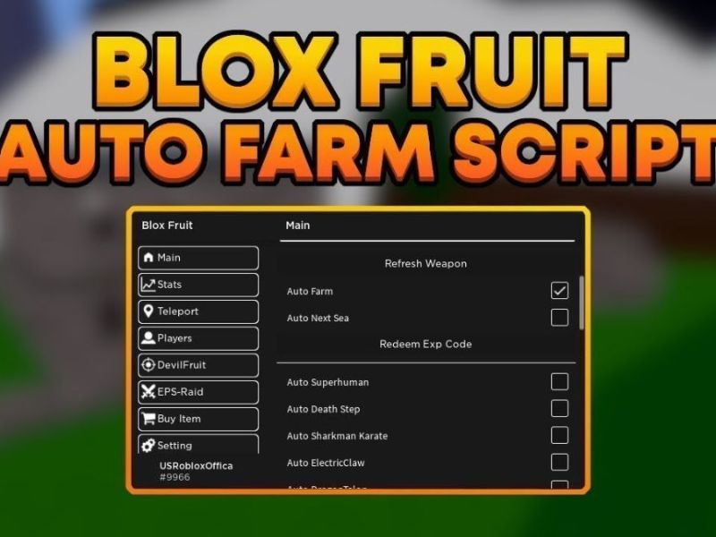 Tính Năng Auto Farm Trong Hack Roblox Blox Fruit 
